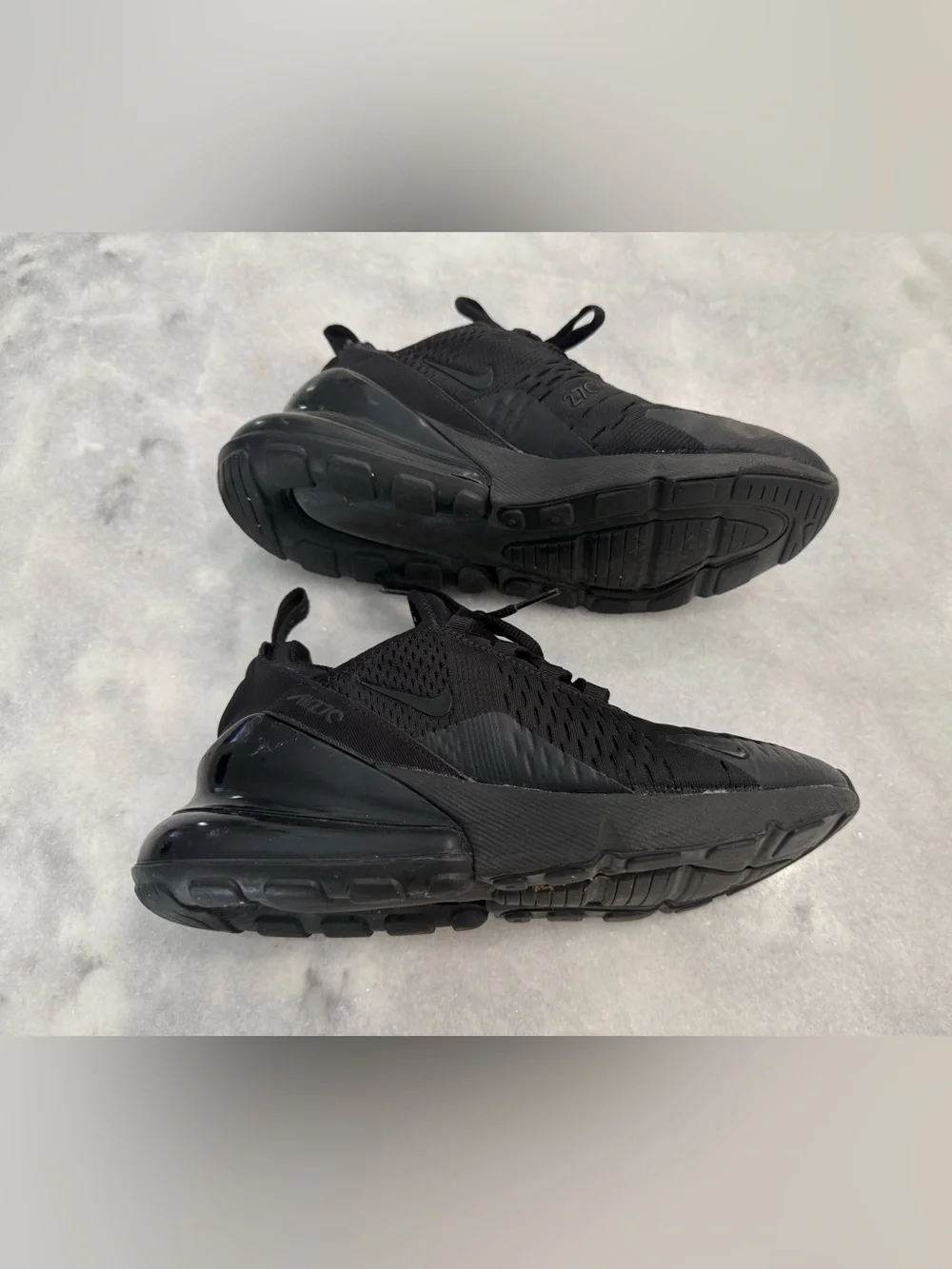 Nike Air Max 270 Women Sneakers Black Size 5Y US Comfort Running Shoes.